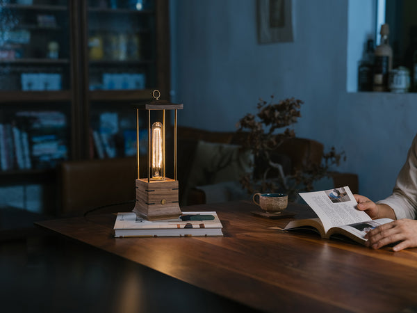 Black Walnut Desk Lamp